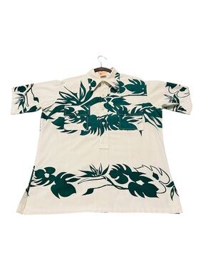 VTG 70s Sears Hawaiian Palm Print Popover Shirt Sz M